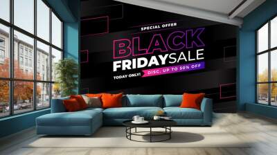 sales promotion banner vector for black friday sale Wall mural