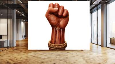 Raised fist isolated on a transparent background	
 Wall mural