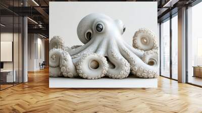 A realistic sculpture of an octopus with detailed textures. Wall mural