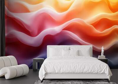 Abstract wavy patterns in vibrant colors creating a dynamic visual. Wall mural