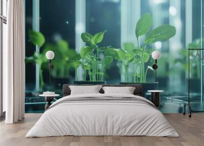 Conceptual of tech plant growth Wall mural