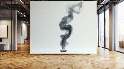 Smoke swirling elegantly from a small bowl, creating a serene atmosphere. Wall mural