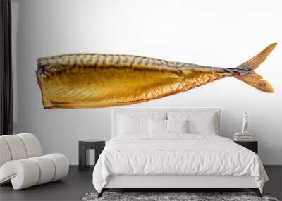 Smoked herring isolated on white background Wall mural