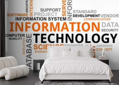 word cloud - information technology Wall mural