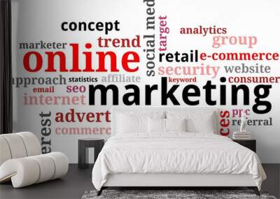 word cloud - online marketing Wall mural