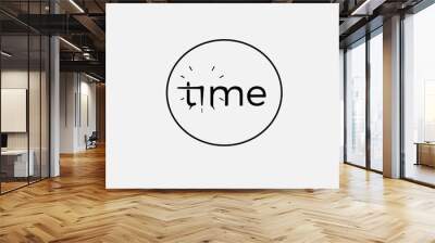 Time Text Wall mural