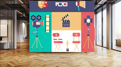 cinema icon set Wall mural