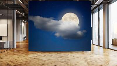 Full moon covered by strong cloud Wall mural