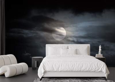 overcast full moon night Wall mural