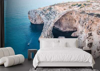 cliff views of sea and rocks in malta Wall mural