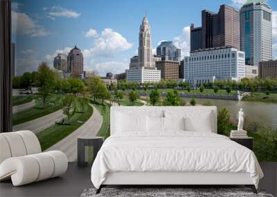 downtown columbus ohio with beautiful landscaping Wall mural