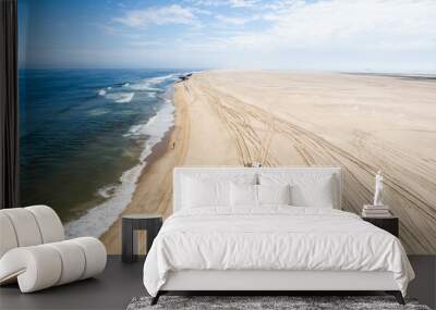 driving along the desert and beach in Walvis Bay Namibia Wall mural