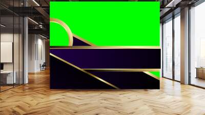 Abstract frames with green screen Chroma Key for transparency background video. Wall mural