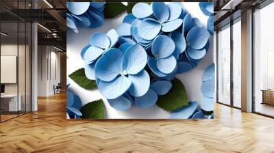 A poster of blue hydrangea made of embroidery Wall mural