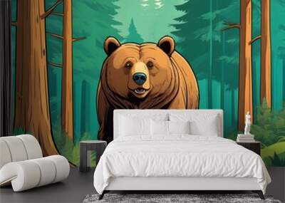 bear in the forest Wall mural