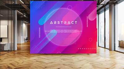 Abstract dynamic color background design. Modern Trendy futuristic gradient shapes. Blue, pink background. EPS10 design element Wall mural