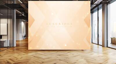 Abstract luxury geometric background with cream and gold color. Wall mural