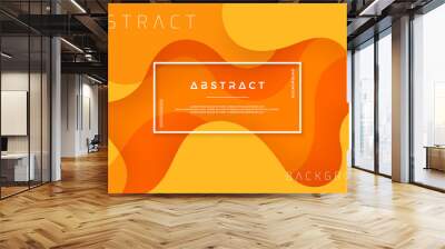 Dynamic textured background design in 3D style with orange color. EPS10 Vector background. Wall mural