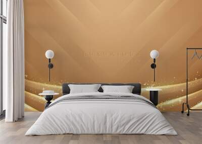 Luxurious gold vector background with blend of sparkling glitter sparkles. Wall mural