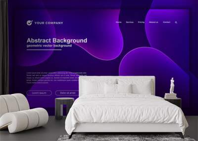 Trendy abstract purple liquid background for your landing page design. Minimal background for for website designs. Wall mural