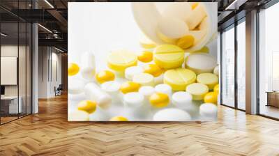 pharmacy theme, medicine tablets. Wall mural