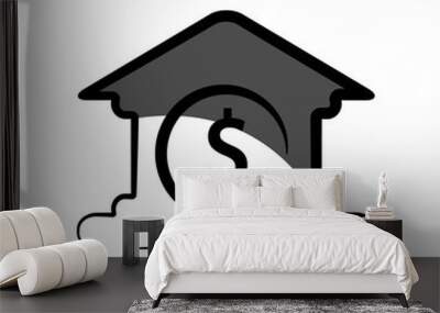 Bank icon PNG Wall mural