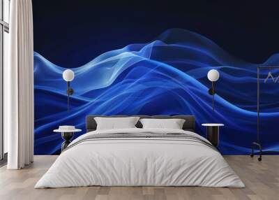 Abstract Blue Wave Wall mural