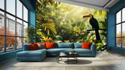 Toucan in the Tropical Jungle Wall mural