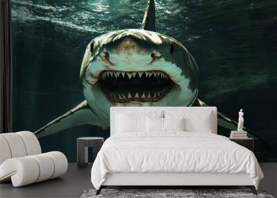 Based on the image you sent me, the shark in the image is a great white shark Wall mural