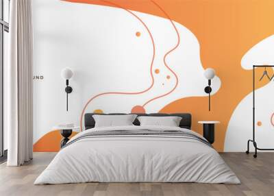 Abstract colorful orange curve background Wall mural