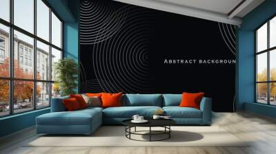 futuristic technology lines black background Wall mural