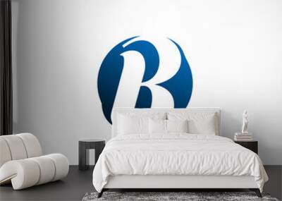 Initial B Letter Logo Monogram Rounded Shape Vector Template. Wall mural