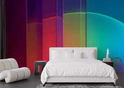 3d render. colorful transparent glass refraction texture acrylic sheet rainbow spectrum light throug Wall mural