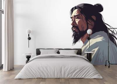 asian jesus christ isolated Wall mural