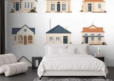 australian houses set vector flat minimalistic isolated illustration Wall mural