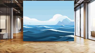 calm ocean isolated vector style Wall mural