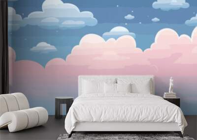 clouds texture vector wallpaper kids isolated illustration Wall mural