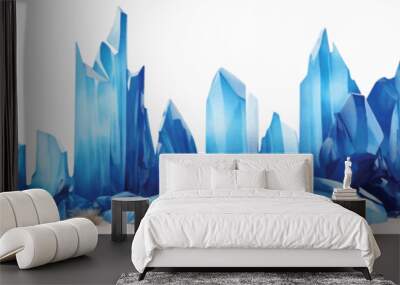 desert with bright blue crystal formations vector isolated illustration Wall mural