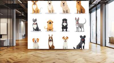 dogs set vector flat minimalistic isolated illustration Wall mural