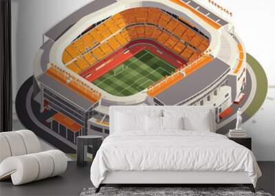 Football stadium isometric vector flat isolated illustration Wall mural