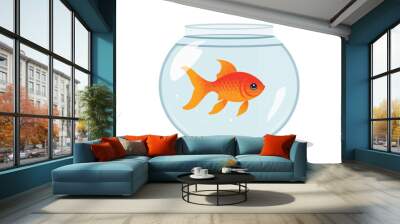 Goldfish Bowl vector flat minimalistic isolated illustration Wall mural