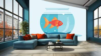 Goldfish Bowl vector flat minimalistic isolated illustration Wall mural