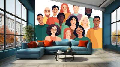 inclusive group of people isolated illustration Wall mural