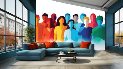 inclusive group of people isolated vector style Wall mural