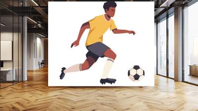 indian man playing soccer isolated Wall mural