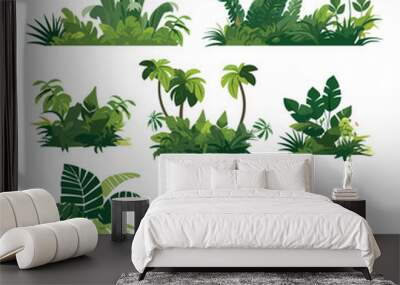 jungle set vector flat minimalistic isolated illustration Wall mural