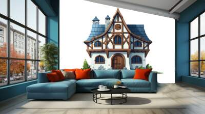 medieval house isolated vector style illustration Wall mural