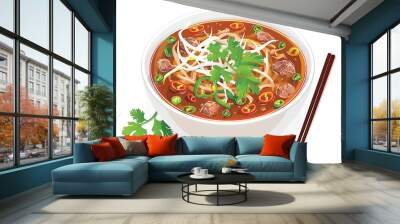 pho bo soup isolated vector style Wall mural