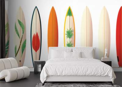 surfboard set vector flat minimalistic isolated illustration Wall mural