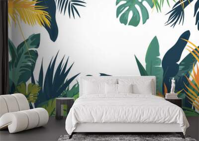 Tropical vines vegetation isolated vector style Wall mural